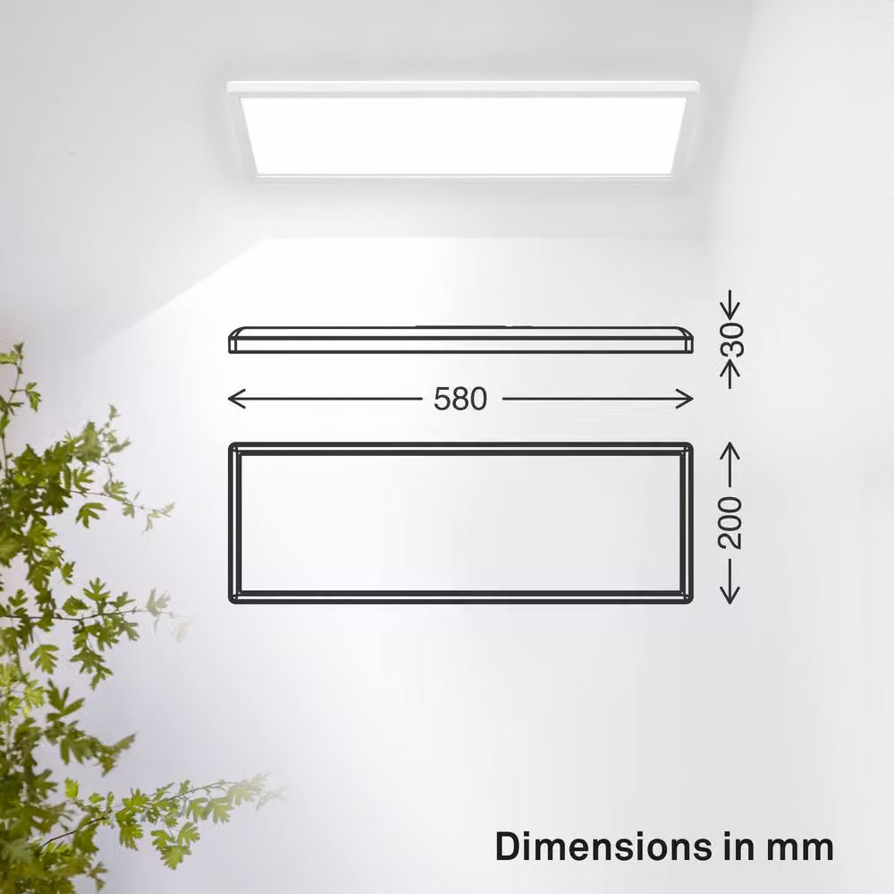 B.K.Licht White Slim LED Ceiling Panel Light, 22W, 3000lm, 4000K, W: 58 cm – 6