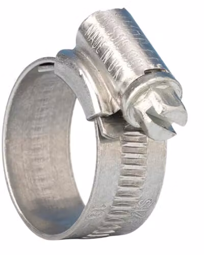 Jubilee Galvanised Steel Hose Clip Size 0, 16-22mm, Silver, Box of 10