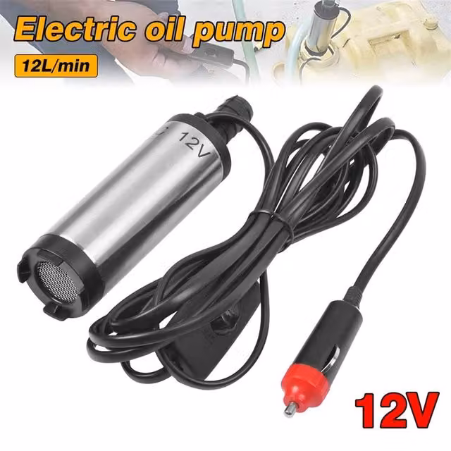 EONLION 12V DC Submersible Pump for Water, Oil and Fuel, 38mm, Silver