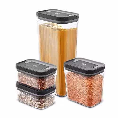 Tower Good Food in Partnership 4 Piece Airtight and Leakproof Food Storage Set, Transparent