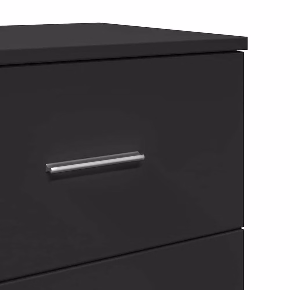 Berkfield Home Set of 2 Black Modern Bedside Cabinets with 2 Drawers, W/D/H: 40 x 36 x 50 cm – 5