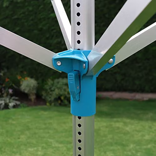JVL Aluminium 4 Arm Rotary Airer in Silver – 4
