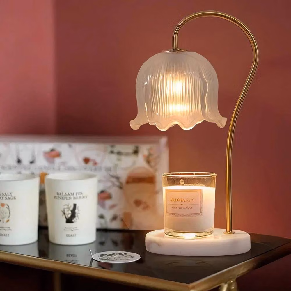 Kelvenix Elegant Flower Shaped Table Lamp in White and Gold/Brass – 2