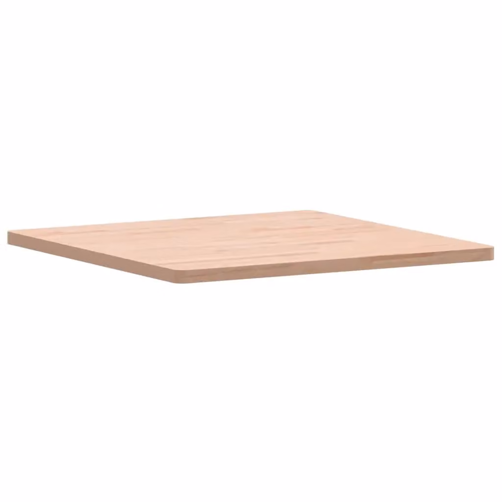 Berkfield Home Square Solid Wood Beech Table Top, Brown, W: 70 cm, D: 70 cm, H: 2.5 cm – 2