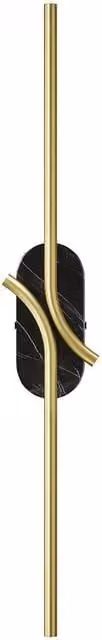 Netlighting RenAIssance Modern LED Wall Lamp with White Shade in Gold and Black Brass