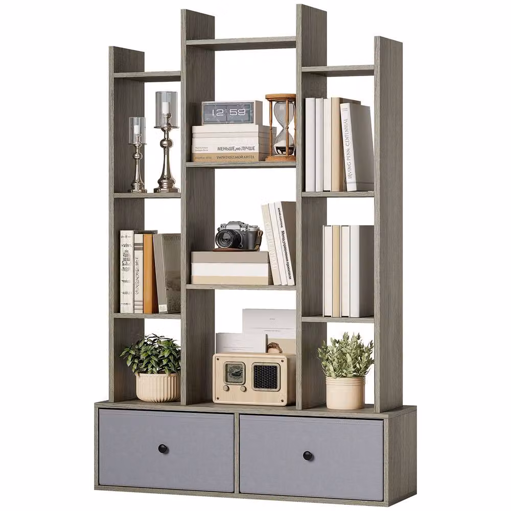 STILVORA 12-Cube Freestanding Storage Unit with Drawers in Matt Grey – 2