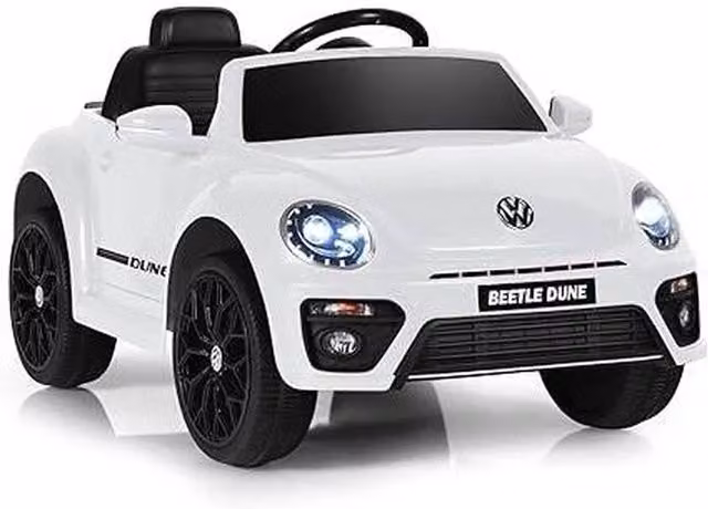 Costway Volkswagen Electric Ride On Car with Light and Sound, White