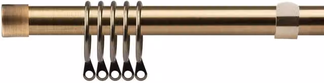 New Edge Blinds Fenton Extendable Metal Curtain Pole Set in Bronze, 170 cm - 300 cm
