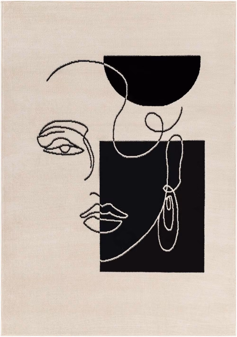 Livabliss Pisa Modern Abstract Rug in Beige, White and Black, W/D: 150 x 210 cm – 2