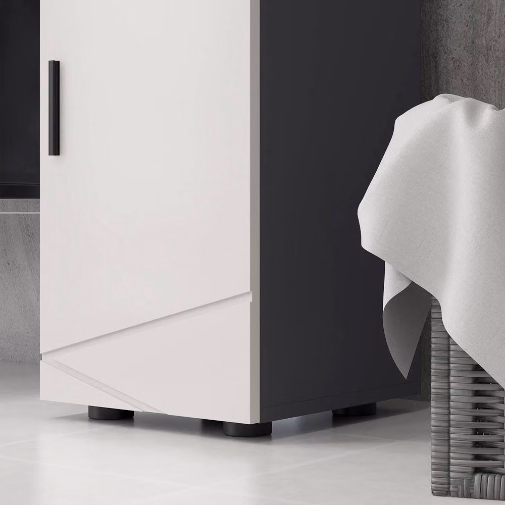 Wyld Haus Gazzeta Slim Grey Bathroom Cabinet with Drawer and Double Soft-Close Doors, W/D/H: 30 x 30 x 82 cm – 8
