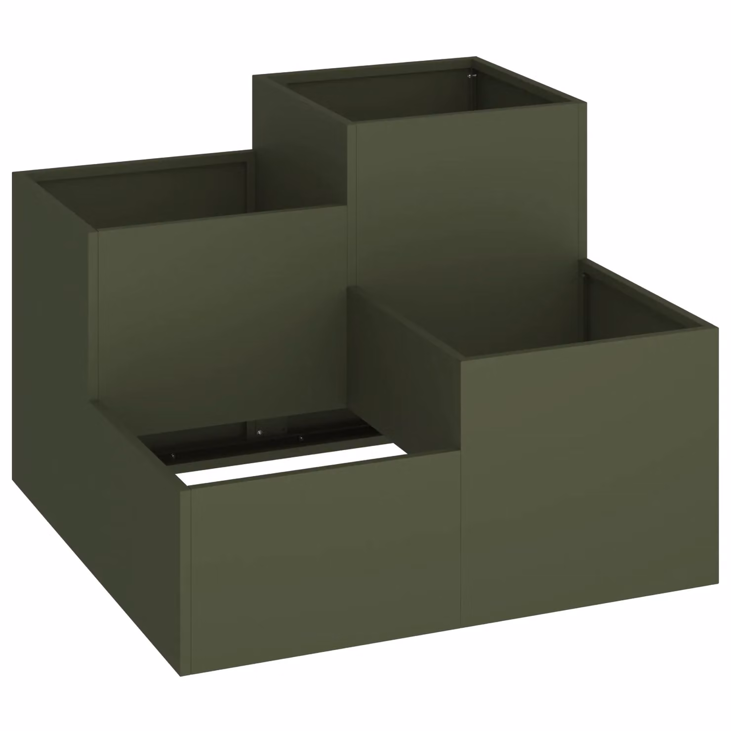Berkfield Home Steel Garden Planter Tub in Green, W/D/H: 80 x 80 x 60 cm – 2