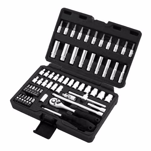 Simply 58 Piece 1/4 Inch Drive Chrome Vanadium Steel Socket Set with Carry Case – 2