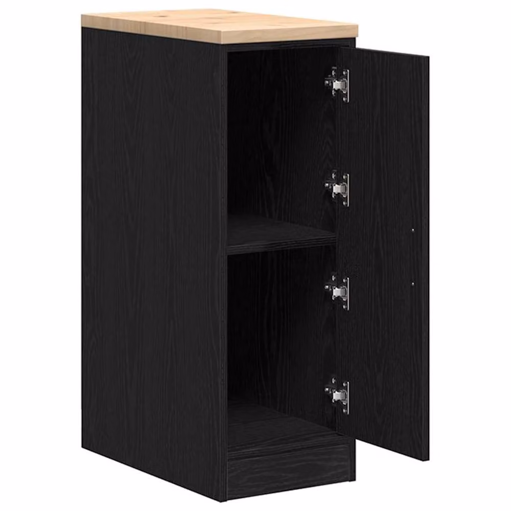 Berkfield Home Durable Garage Storage Cabinet in Black, Solid Pine Wood, W/D/H: 30 x 51 x 85 cm – 4