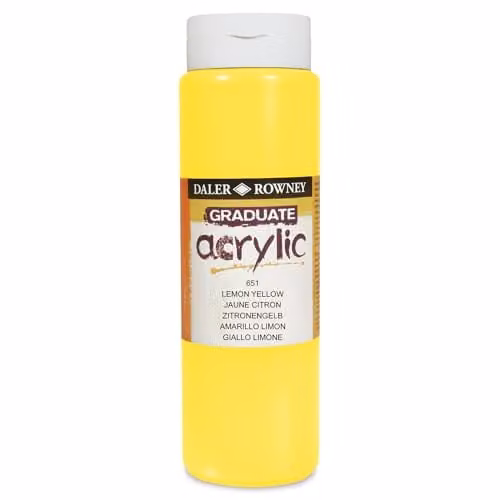 Daler-Rowney Graduate Acrylic Paint in Lemon Yellow, 500 ml