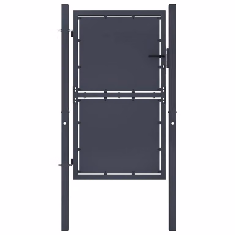 Berkfield Home Sturdy Steel Garden Gate in Anthracite Grey, W: 100 cm, H: 125 cm