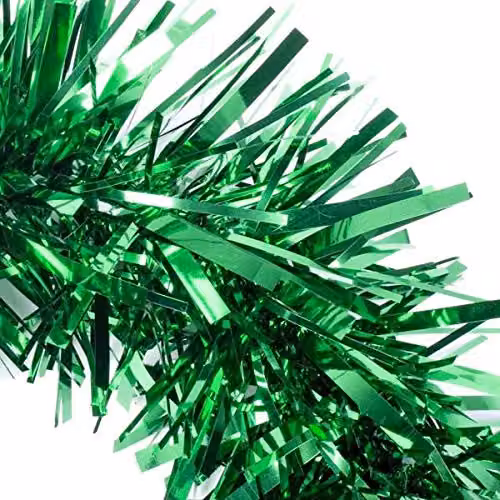 Shatchi Luxury Deluxe Chunky Christmas Tinsel Garland in Green, 1.8m – 3