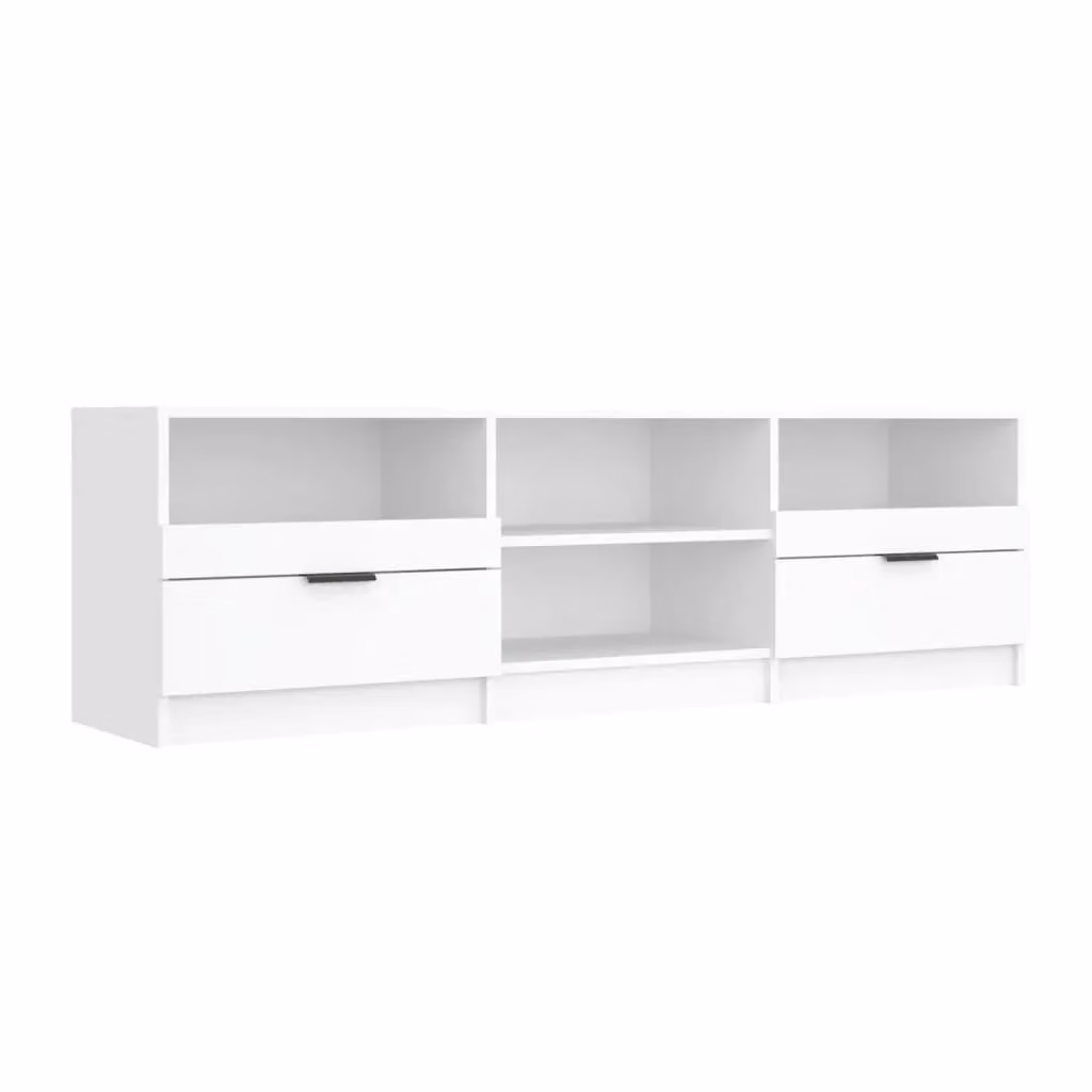 Berkfield Home Modern White TV Cabinet in Matt MDF, W: 150 cm, D: 33.5 cm, H: 45 cm – 2