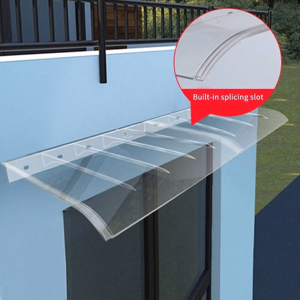 SPETLEK 3-Piece Transparent Polycarbonate Door Canopy Awning Outdoor Window Rain Shelter, W: 100 cm, D: 40 cm, H: 15 cm – 4