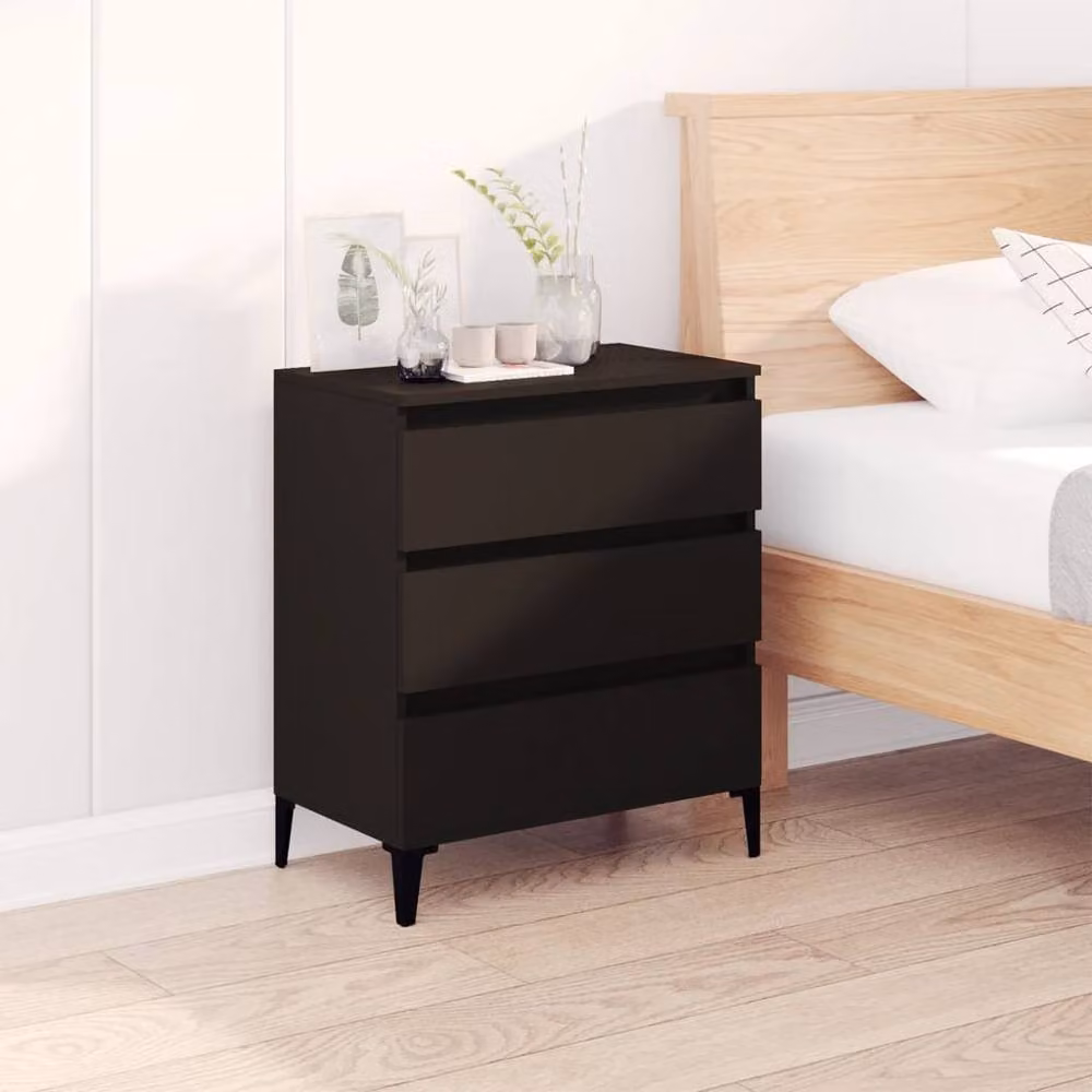 Berkfield Home Black Minimalist Sideboard in Matt MDF, W/D/H: 60 x 35 x 70 cm – 2