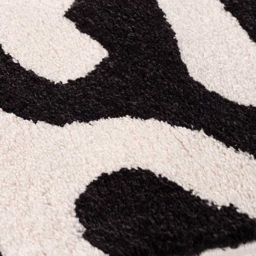 THE RUGS Joli Abstract Pattern Soft and Dense Pile Rug in Black, W/D: 120 x 170 cm – 6
