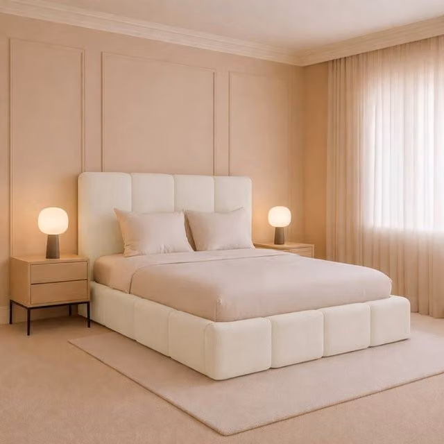 Desire Deco Monaco Upholstered Plush Velvet Ottoman Storage Bed Frame in Cream, Size: Single (W/D/H: 90 x 190 cm)