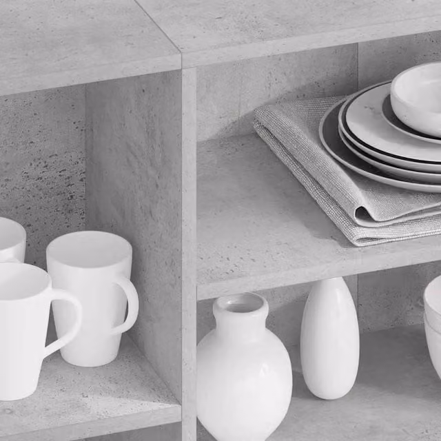 Berkfield Home Sideboard in Concrete Grey, W/D/H: 120 x 30 x 75 cm