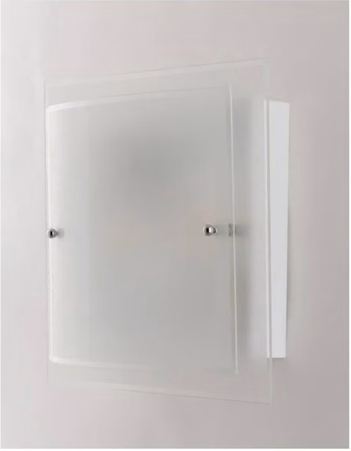 Netlighting 2 Light Modern Square Glass Flush Ceiling Light in White, W/D/H: 30 x 30 x 30 cm