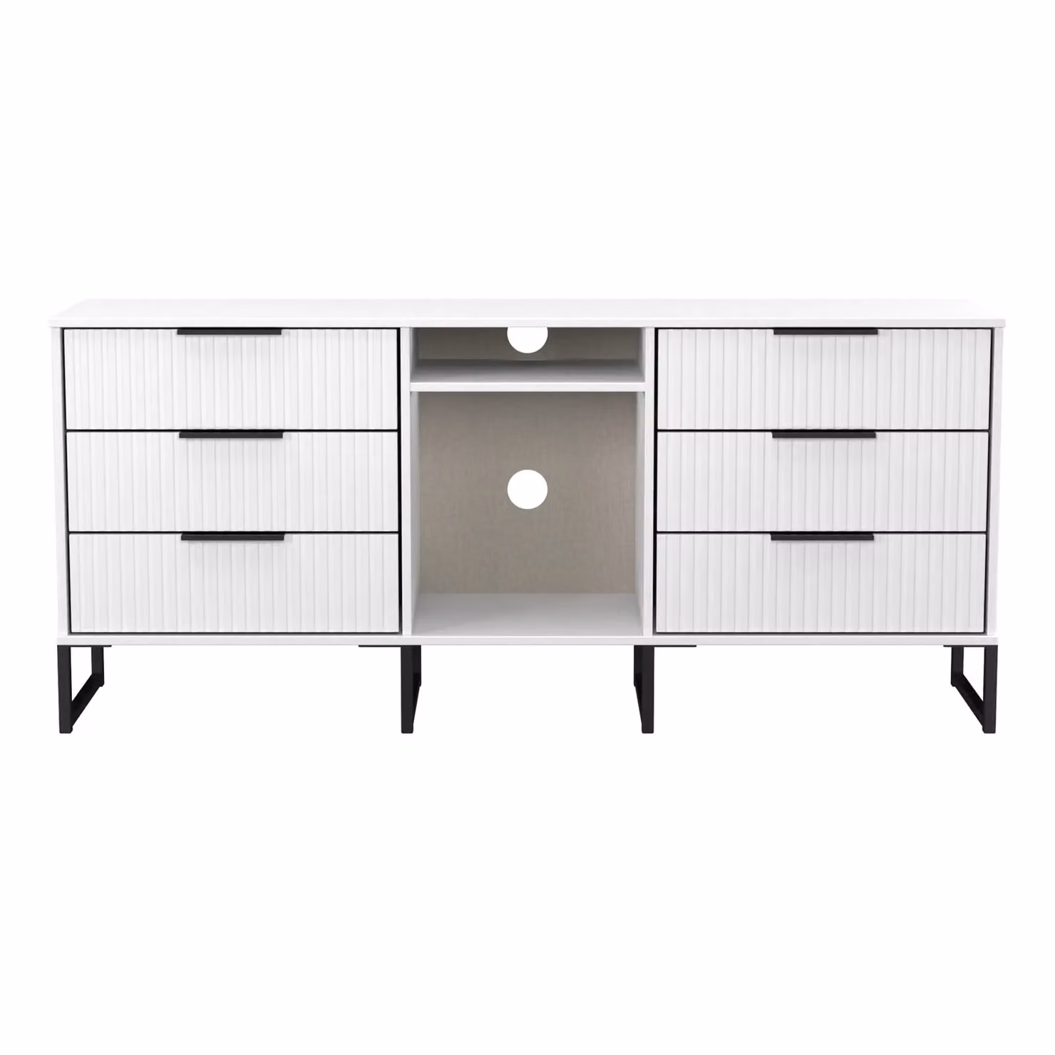 Ready Assembled 2 U Menai 6 Drawer Sideboard in White – 2