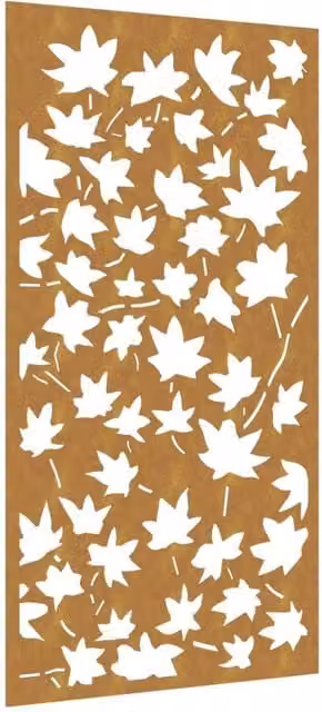 Berkfield Home Brown Corten Steel Maple Leaf Wall Decoration, W: 105 cm, H: 55 cm