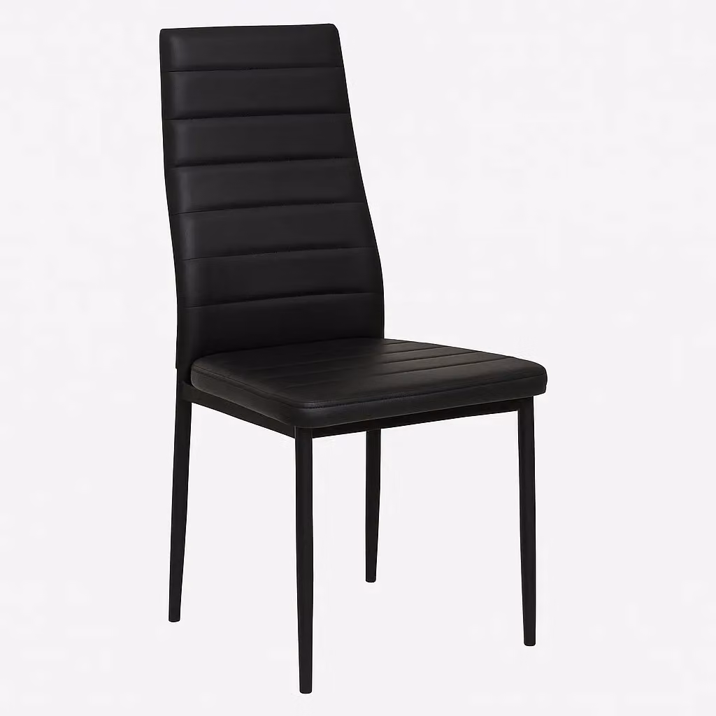 Kosy Koala Modern Oak Effect Dining Table Set with 4 Black Faux Leather Chairs, W/D/H: 140 x 80 x 75 cm – 3
