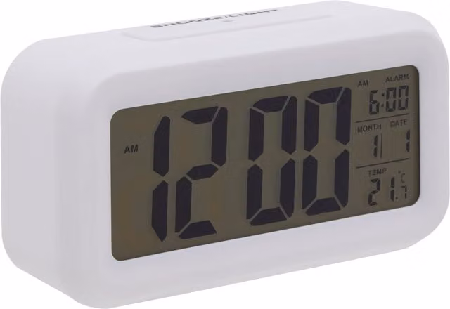 Camran White LCD Digital Clock