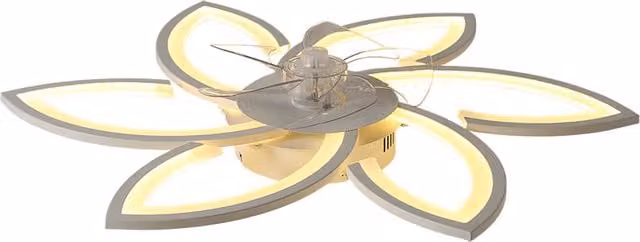 Livingandhome Modern White Ceiling Fan with Remote Control