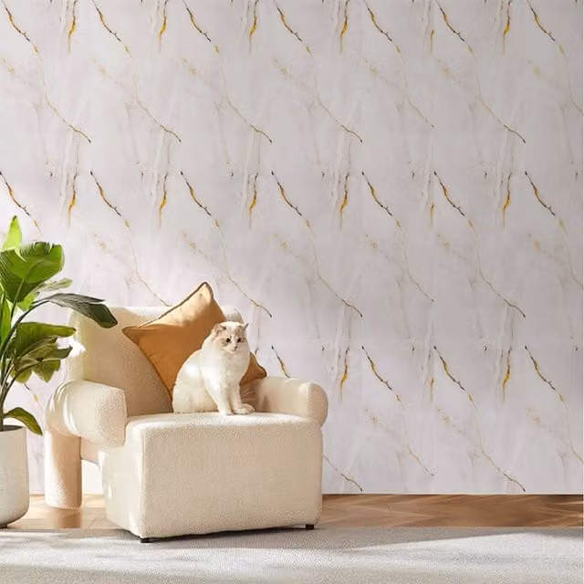 Lifeideas Set of 10 White Marble Effect Self Adhesive PVC Wall Stickers
