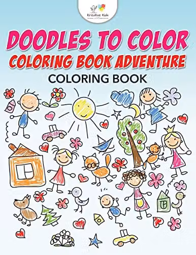 Kreative Kids Doodles to Colour Adventure Colouring Book for Children, Multicolour