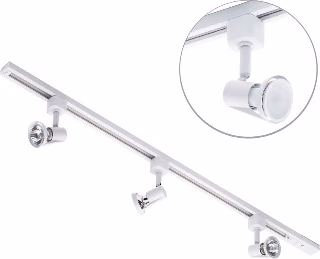 Litecraft Harlem Track Light Kit with 3 LED Bulbs, White, 1 m