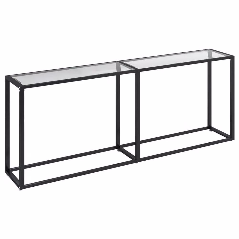 Berkfield Home Transparent Tempered Glass Console Table, Clear, W/D/H: 200 x 35 x 75.5 cm – 2