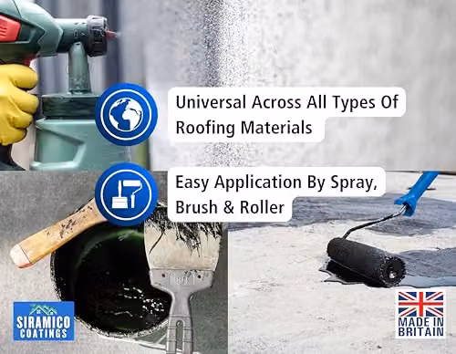 Siramico Coatings Liquid Rubber Roof Coating, Black, 1 Litre – 4