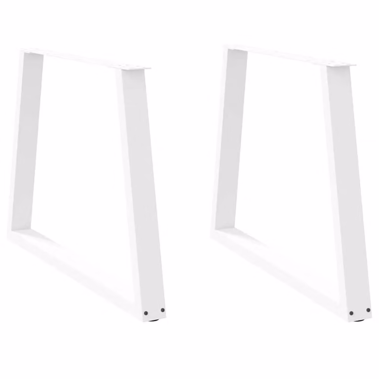 Berkfield Home V-Shape Dining Table Legs, 2 Piece Set, White Steel, H: 72 cm