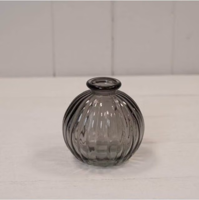KDMD Smoky Grey Round Glass Bottle