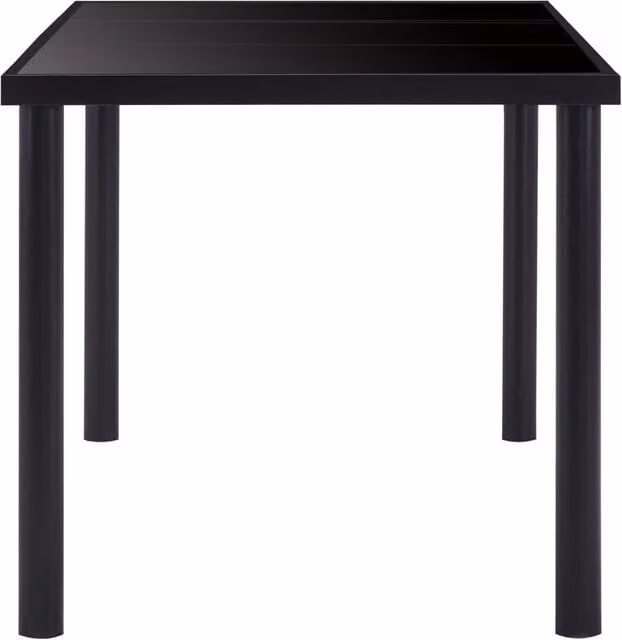 Berkfield Home Modern Rectangular Dining Table in Black with Tempered Glass, W/D/H: 200 x 100 x 75 cm