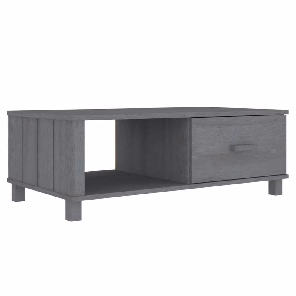 Berkfield Home HAMAR Decorative Coffee Table in Dark Grey Solid Pine Wood, W/D/H: 100 x 55 x 35 cm – 2