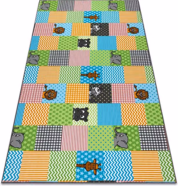 RugsX Multicolour Patchwork Childrens Rug, W: 100 cm, L: 500 cm – 1