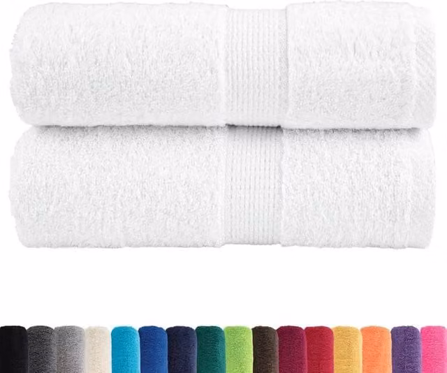 Berkfield Home SOLUND Premium Cotton Terry Soap Towels, White, 2 Pack, W/D/H: 30 x 30 x 0 cm, 600gsm – 1