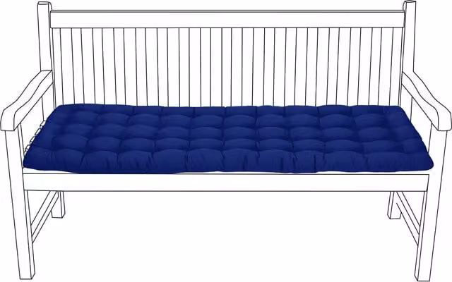 Gardenista Tufted 2-3 Seater Outdoor Garden Bench Seat Pad, Blue, Width: 108 cm