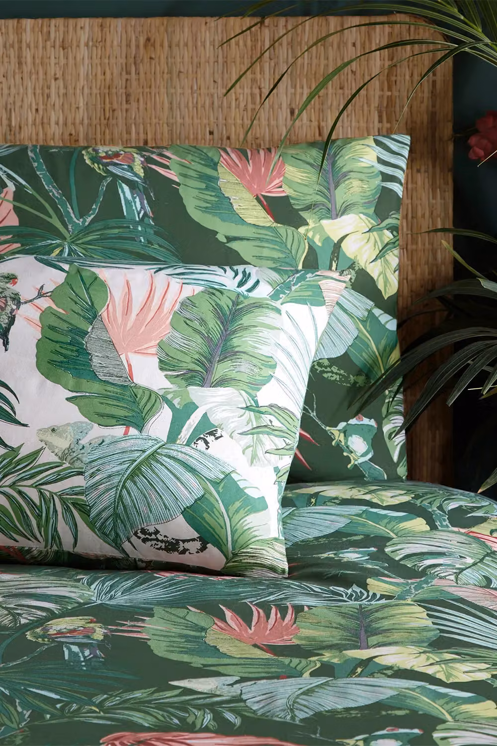 furn Amazonia Rainforest Reversible Duvet Cover and Pillowcase Set in Green and White, W: 90 cm, H: 200 cm – 4