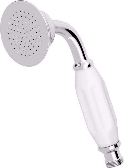 BATHWEST Victorian Shower Set with Handset and Two-Handle Ceramic Bath Mixer in Silver and Chrome – 1