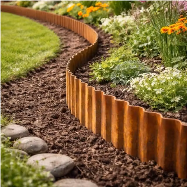 Marco Paul Orange Rust Effect Metal Garden Lawn Edging – 1