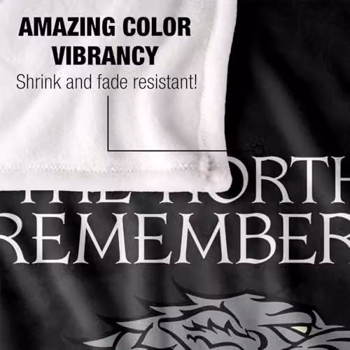 LOGOVISION Game of Thrones The North Remembers Stark Super Soft Fleece Throw Blanket, Multicolour, W: 91.44 cm x D: 147 cm – 3