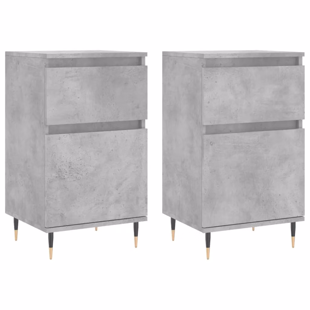 Berkfield Home Set of 2 Modern Sideboards in Concrete Grey, W/D/H: 40 x 35 x 70 cm – 2