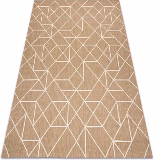 RugsX Beige Flat Weave Rectangular Rug, W: 140 cm, L: 200 cm – 1